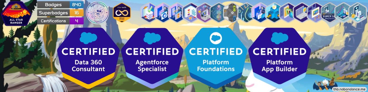 A Trailhead banner, with the sfdx-hardis Release Manager badge in the top row